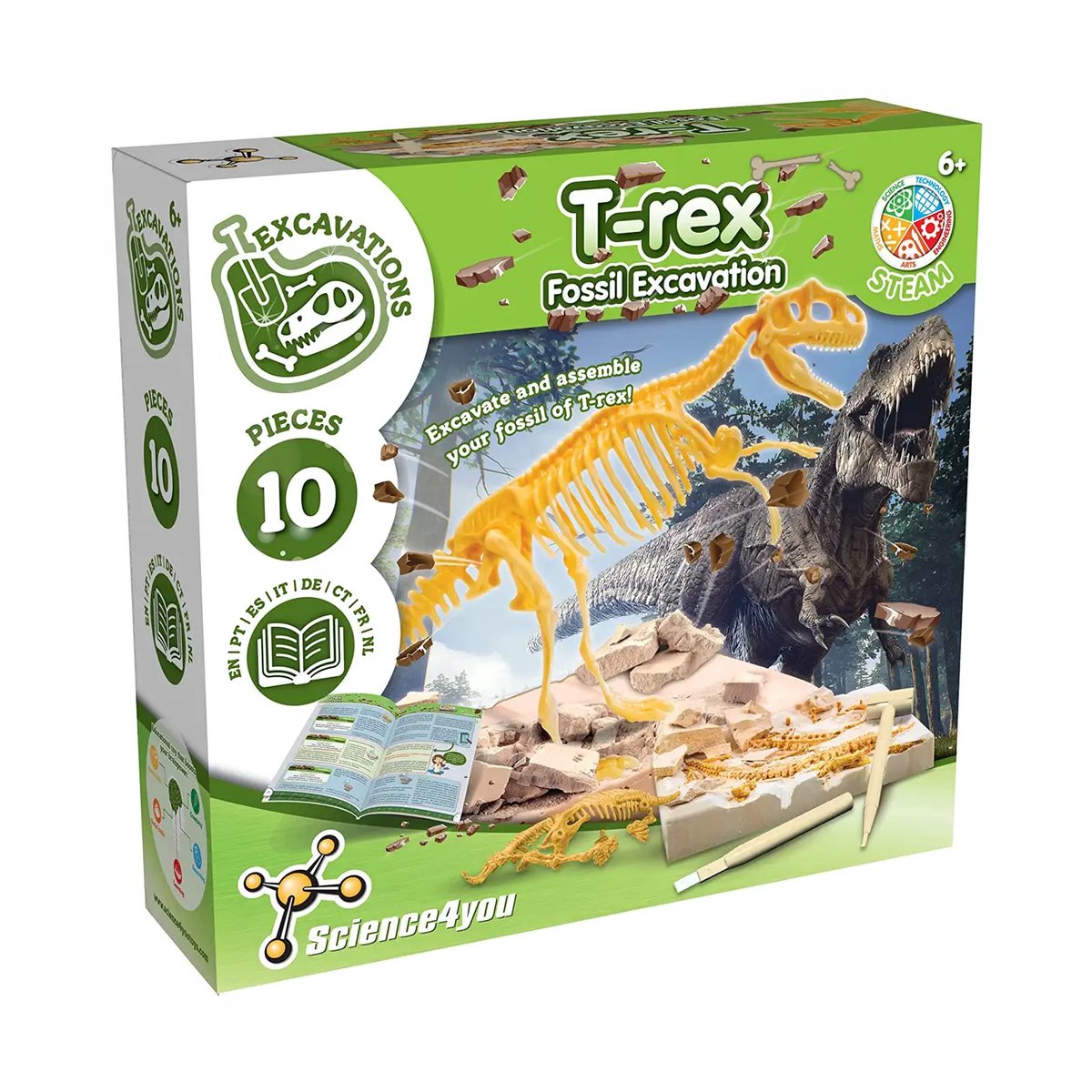 Science4you - T Rex Fossil Excavation - Toy For Kids (8 Languages)