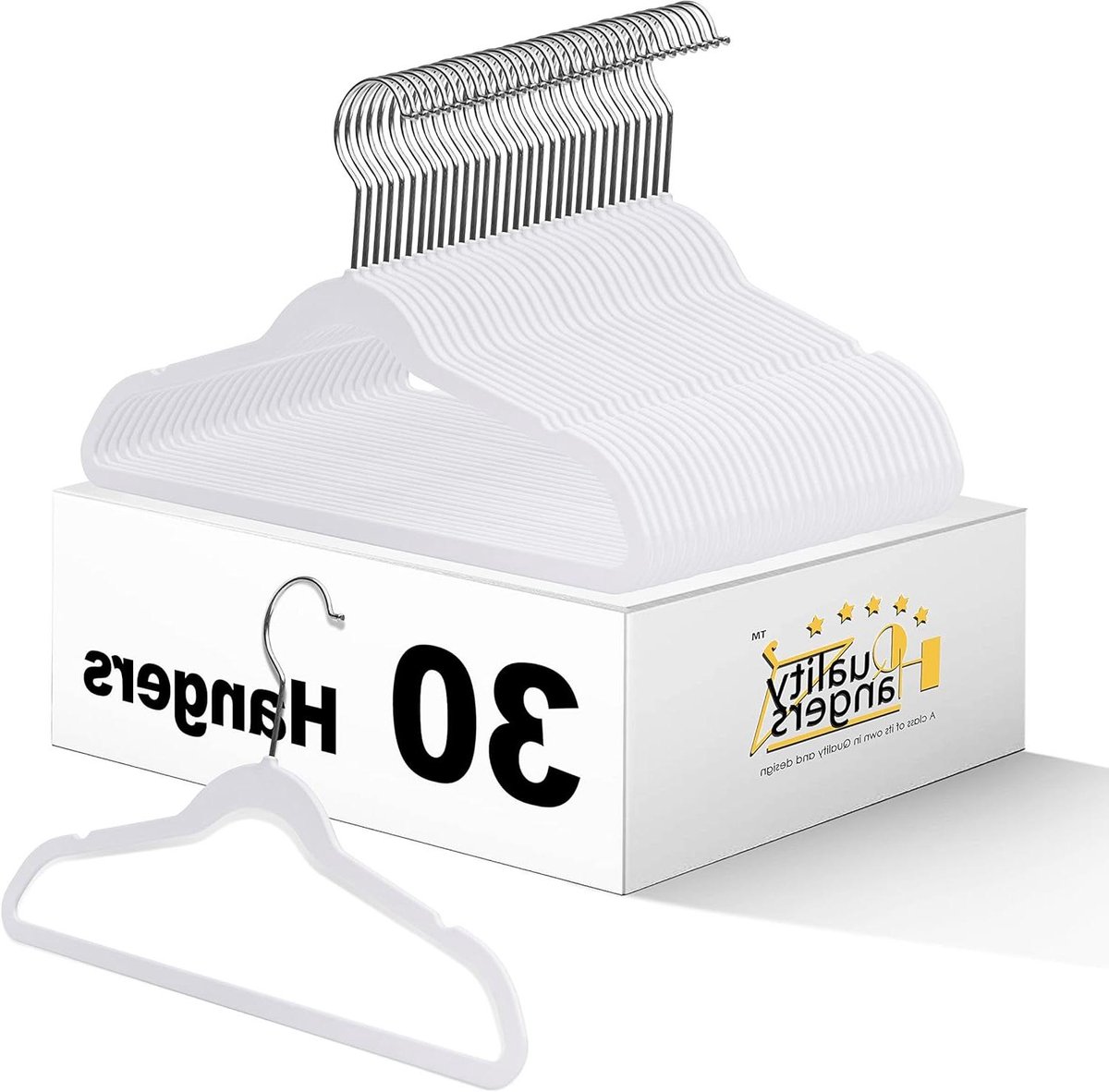 Kinder Kledinghangers - Dunne Hangers - Kleding Opbergen - Niet Gevlokt - 33 cm - Wit