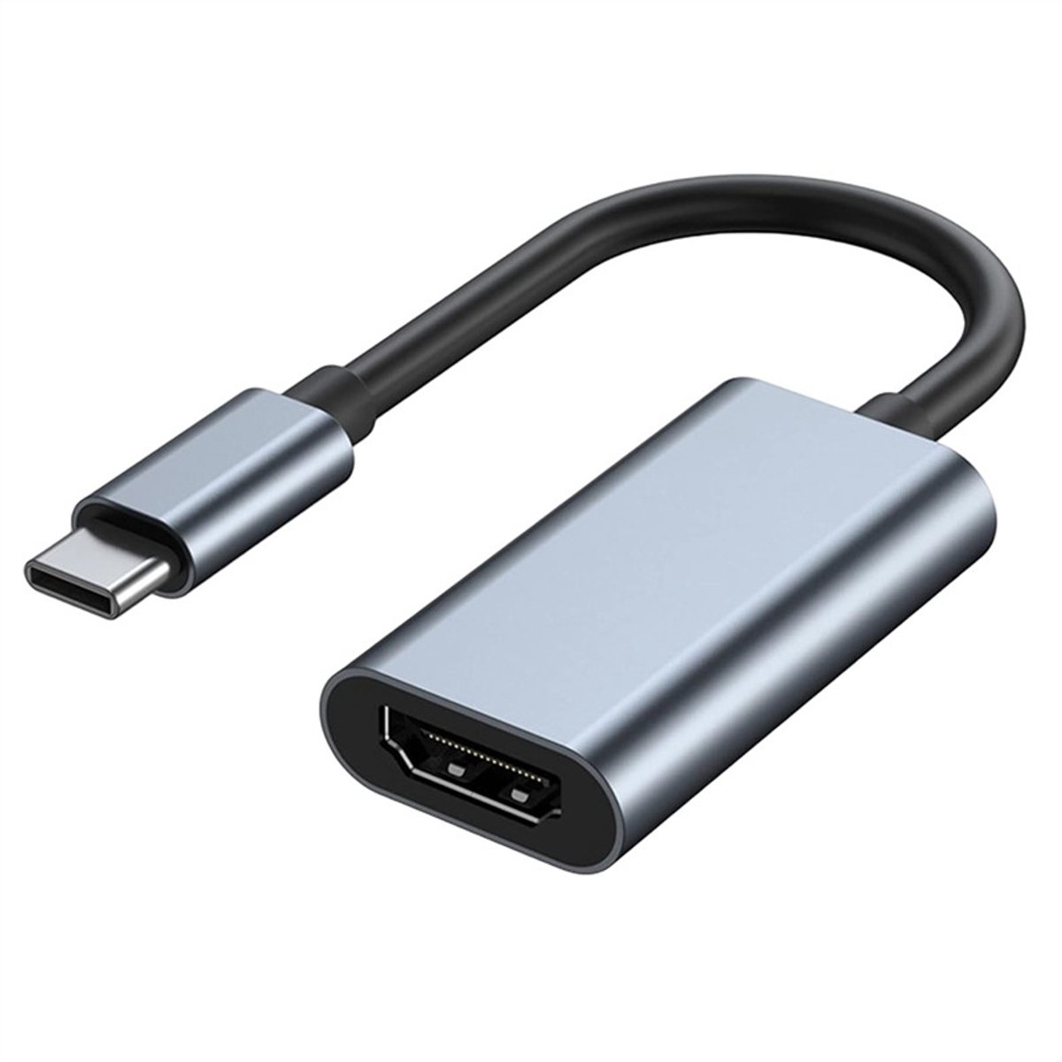 Oneay USB 3.1 Type-C Adapter – Type-C naar HDMI TV-videoconverter voor pc, laptop, computer en mobiele telefoon – (4K60hz,Grijs)