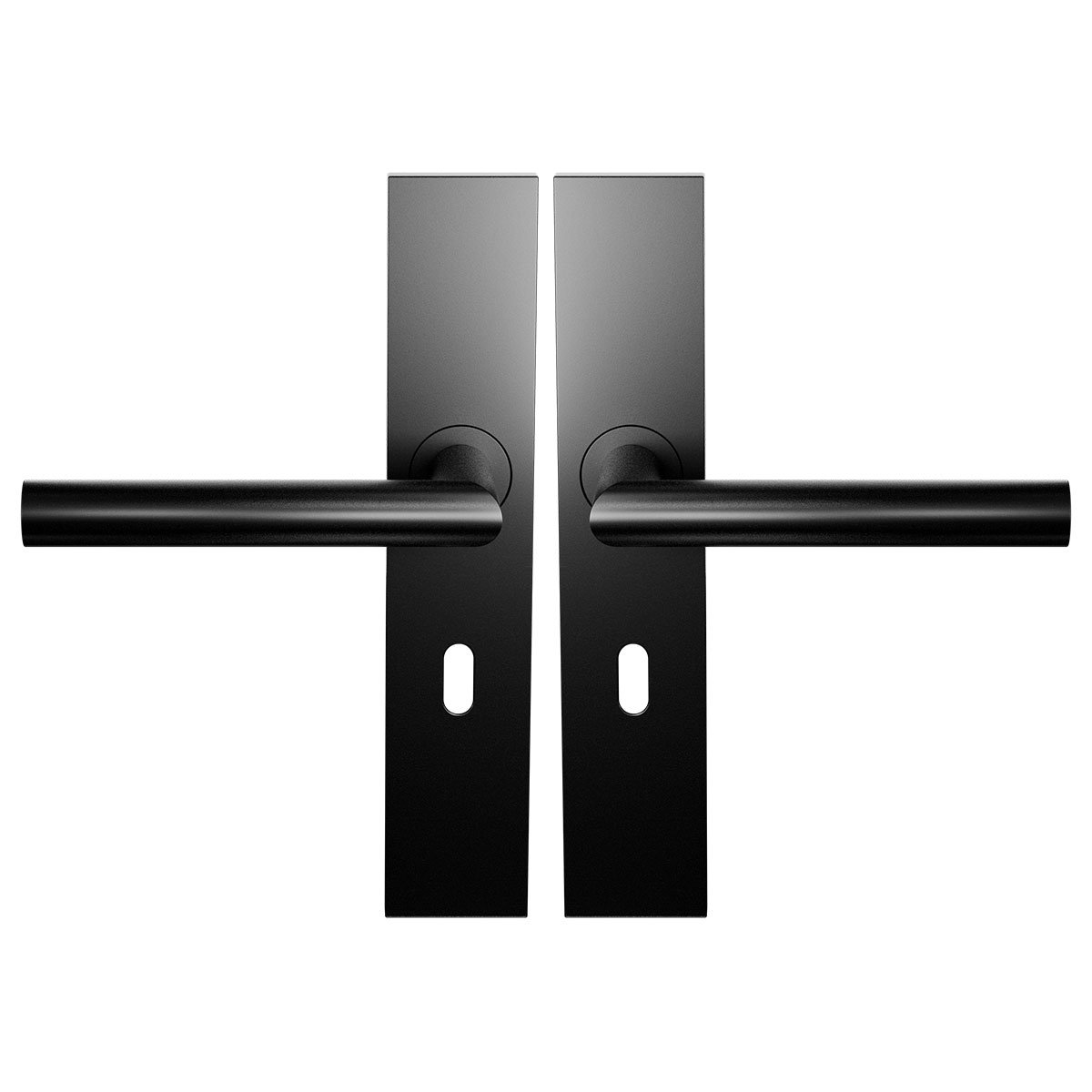 Deurkruk op schild - Zwart egaal - RVS - Cubic Colors - BB56 L-Haaks model 19mm Zwart Egaal