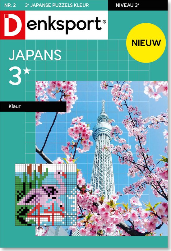 Denksport Puzzelboek Japanse puzzels 3* kleur, editie 2