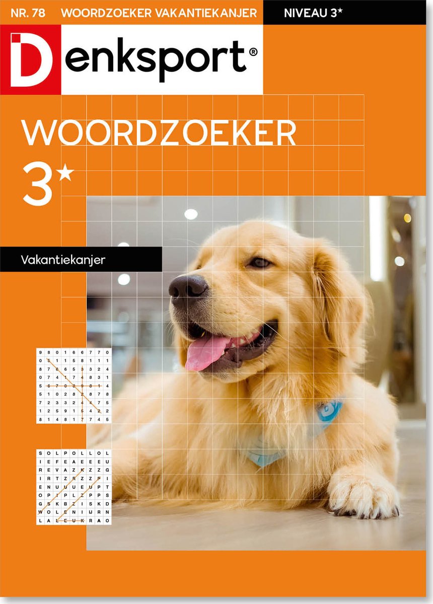 Denksport Puzzelboek Woordzoeker 3* vakantiekanjer, editie 78