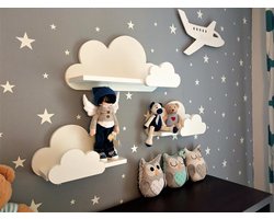 Moliland MOLI - Wandrek - Set van 3 - Decoratieve Wolken - Kinderkamer