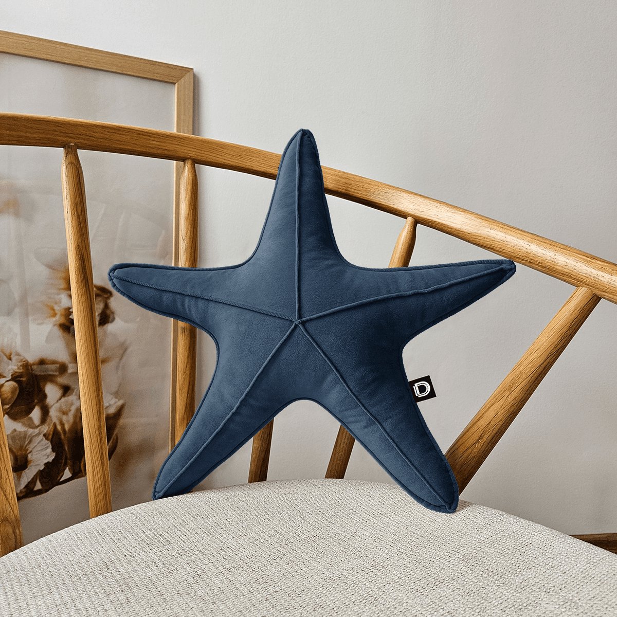 Decordruk Velvet Collectie - Kleine Stervormige Sierkussen - 43 cm - Granat