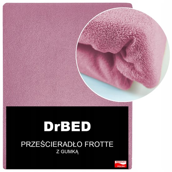 DrBED - Hoeslaken - 220x200 cm - Brudny Różowy - Ademend - Elastaan