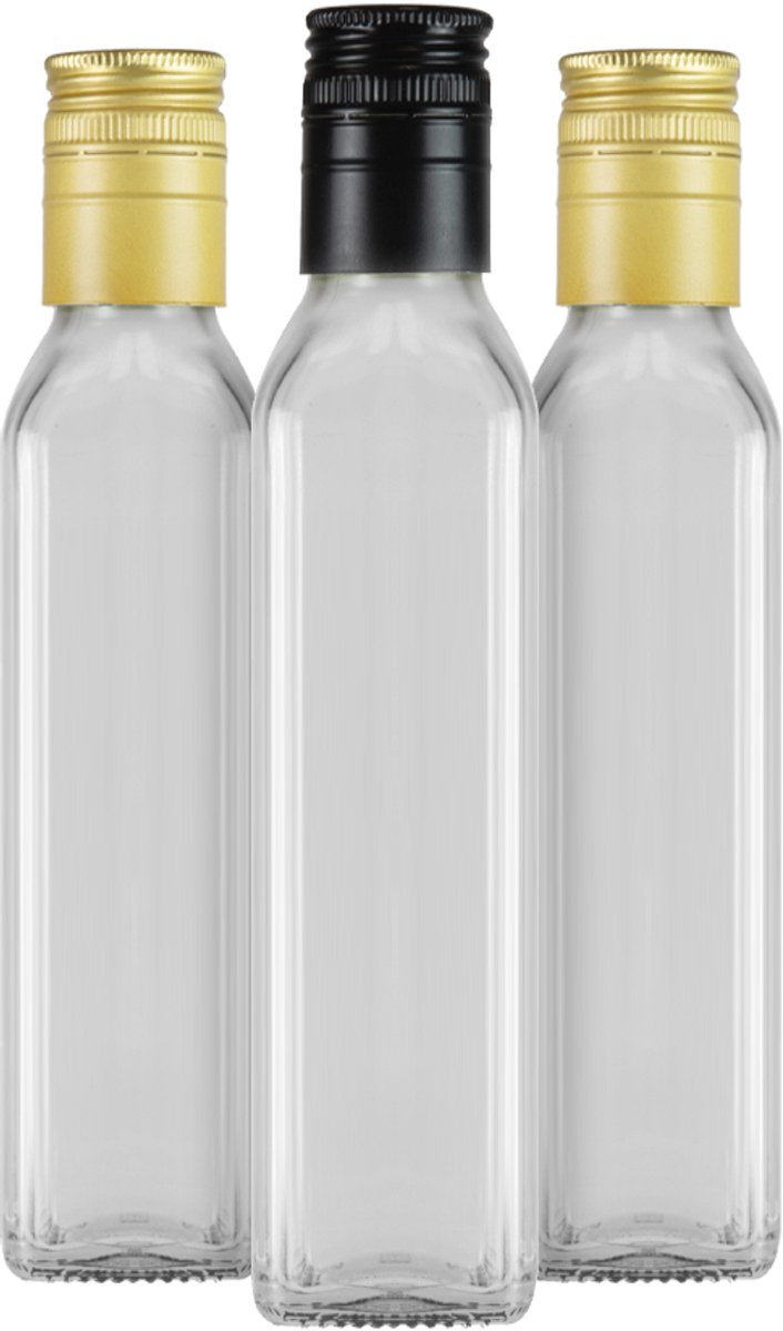 Bimberek MARASCA - Glazen Flessen - 250ml - Transparant - Vierkant van bimberek-marasca — afbeelding 2