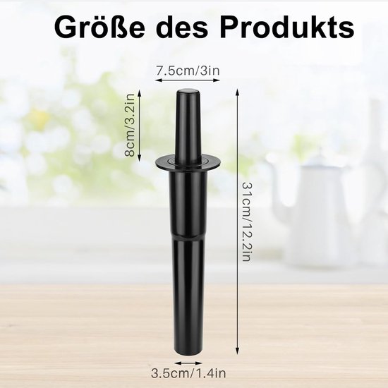 Mixer Tamper Tool - Reserveonderdeel Stamper - Dikke Ingrediënten Mengen - Directe Kom Plaatsing - 30 cm Lengte - Zwart — afbeelding 3
