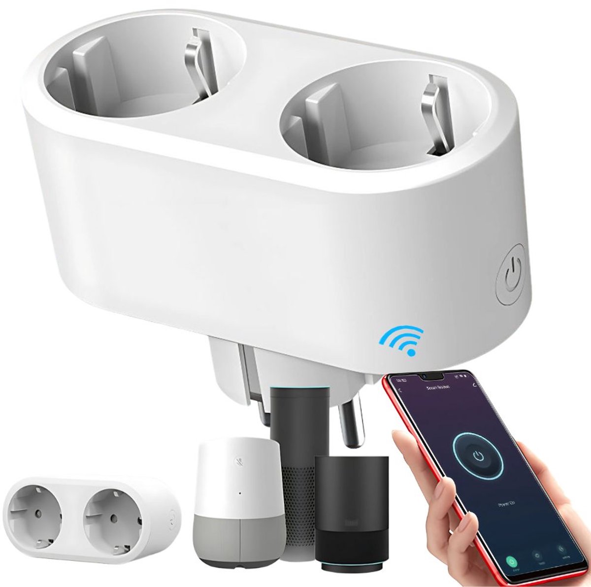 Hangzhou A-Link Star Technology - Slim Stopcontact - Dubbele Schakelaar - Wifi - Spraakbesturing