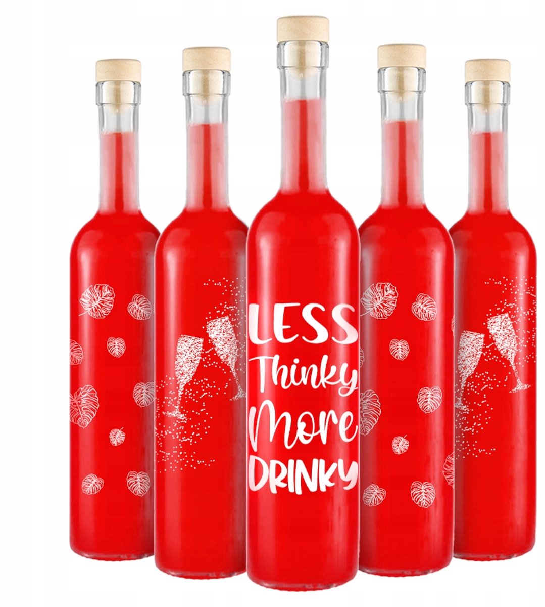 Bimberek FUTURA - Decoratieve Fles - 500ml - Glas - Met Witte Print