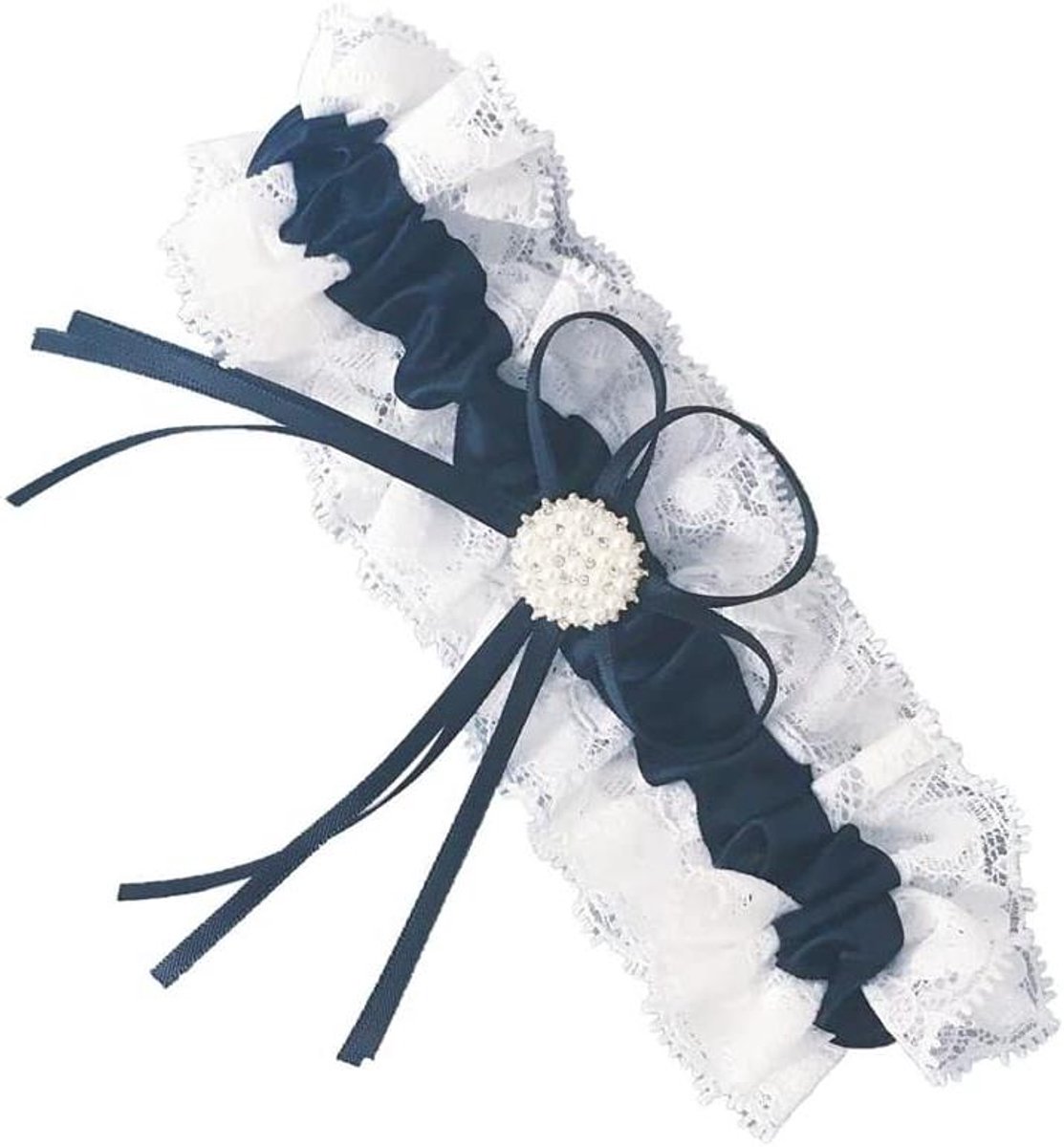 Bruidskousenband met Parels - Kousenband Bruiloft Beenband - Bruiloft Accessoire - Zacht en Huidvriendelijk - 40-60 cm Beenomtrek - Wit