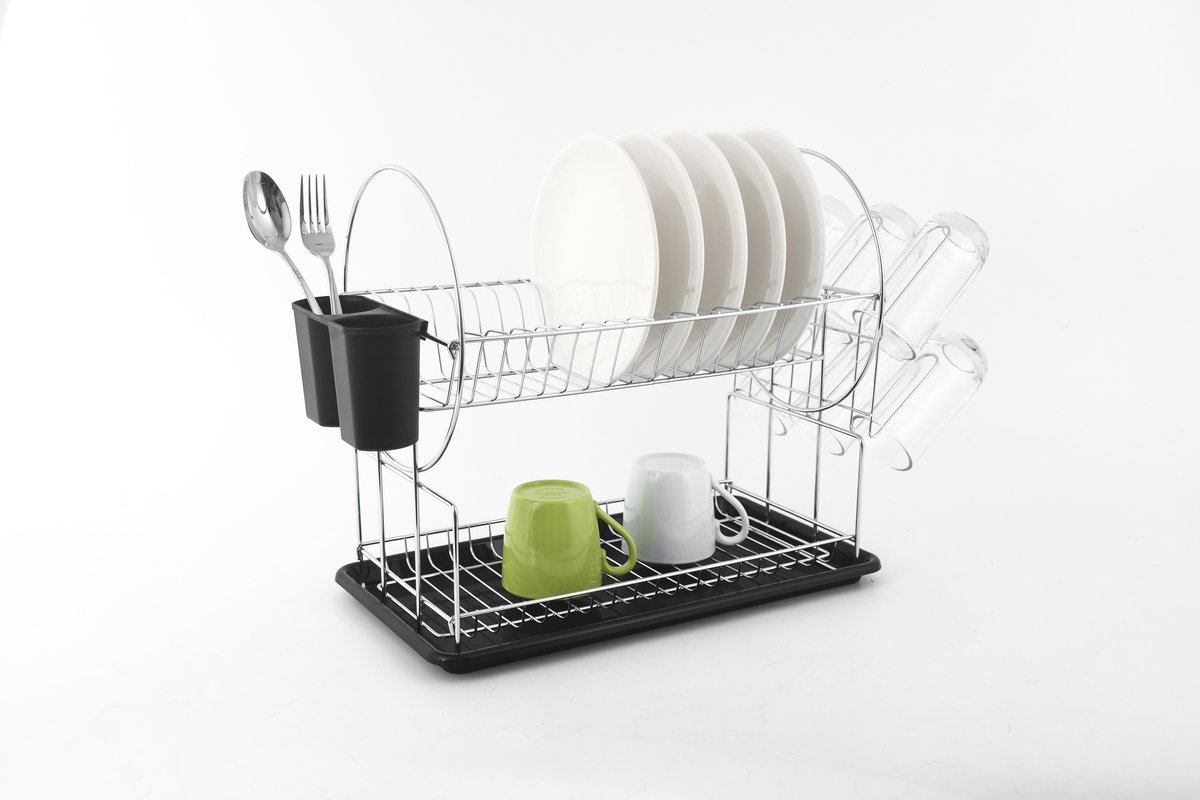 BASIC KITCHEN Serie - Afdruiprek - 51x23,5x36,5 cm - Metaal - Zilver