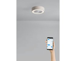CREATE - Stille plafondventilator 40W (Ø50cm) met verborgen bladen en LED-verlichting - Met WiFi + Afstandsbediening - 6 snelheden - Programmeerbaar - WIND CLEAR EASY