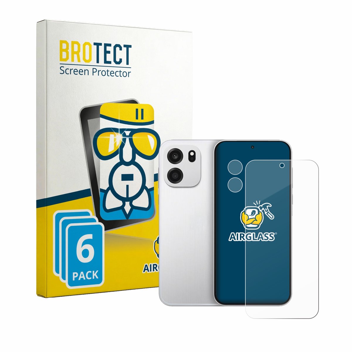 Screenprotector 6 Stuks voor OnePlus Turbo 6V (Voor+Camera) Beschermglas transparant