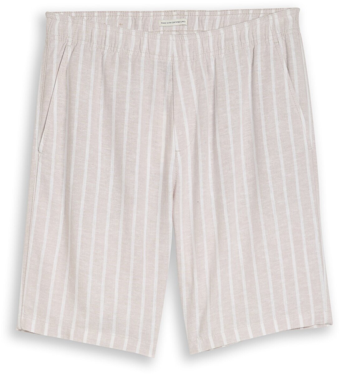 Tom Tailor Denim - TTRELAXED korte broek met linnen - Maat S - muted grey stripe