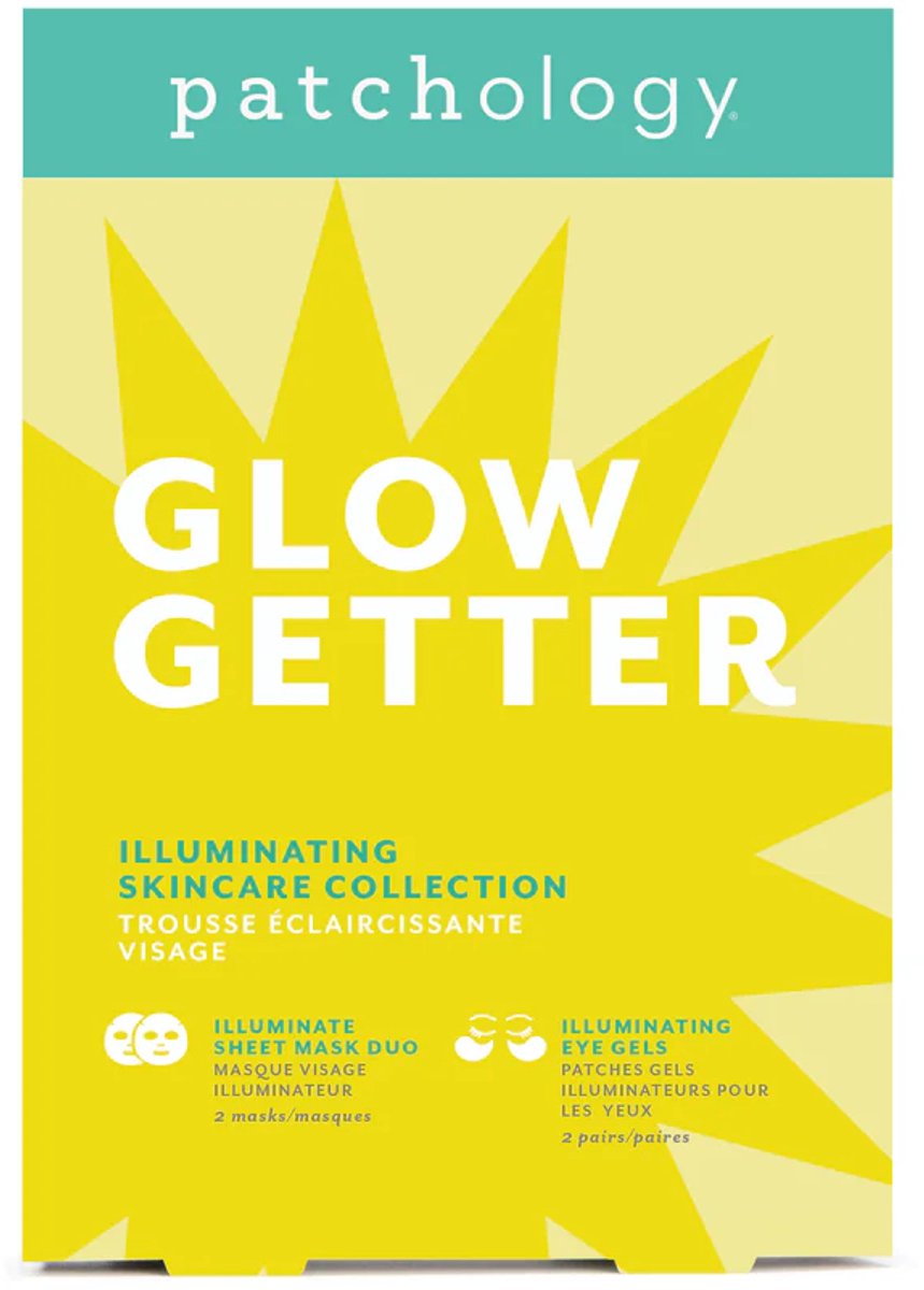 Patchology Glow Getter Illuminating Mask Kit – Hydraterende & Brightening Skincare Set – Eye Gels + Sheet Masks Met Vitamine C, Groene Thee & Zoethout Extract – Directe Glow Boost – Stralende Teint