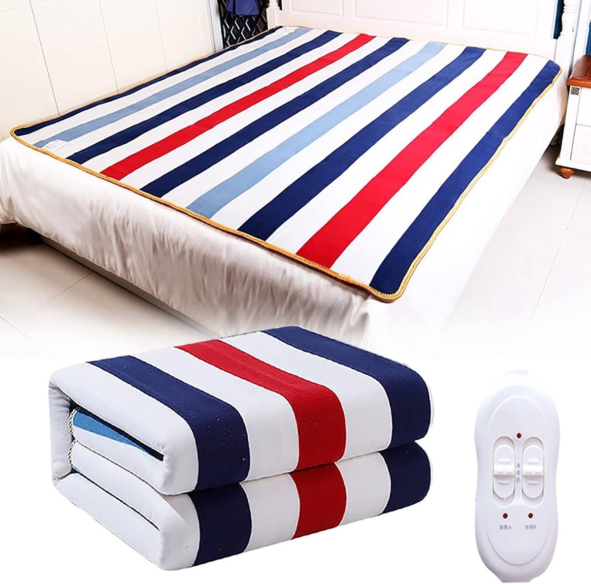 Elektrische Deken - Verwarmde Matras - Gezellige Warmte - Dubbele Temperatuur Bediening - 200x180cm