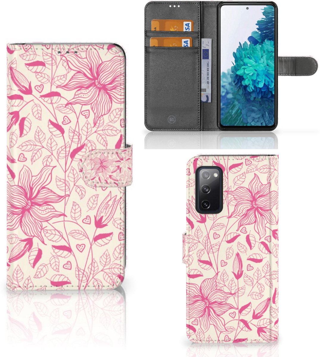 Samsung Galaxy S20 FE Hoesje Pink Flowers