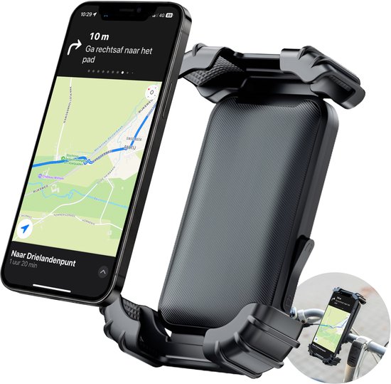 Nuvance Telefoonhouder Fiets - Universeel - GSM Houder Fiets - voor Scooter & Motor - 360° - Phone Holder - Fietshouder