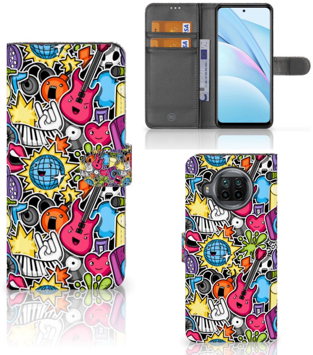 Xiaomi Mi 10T Lite Wallet Case met Pasjes Punk Rock