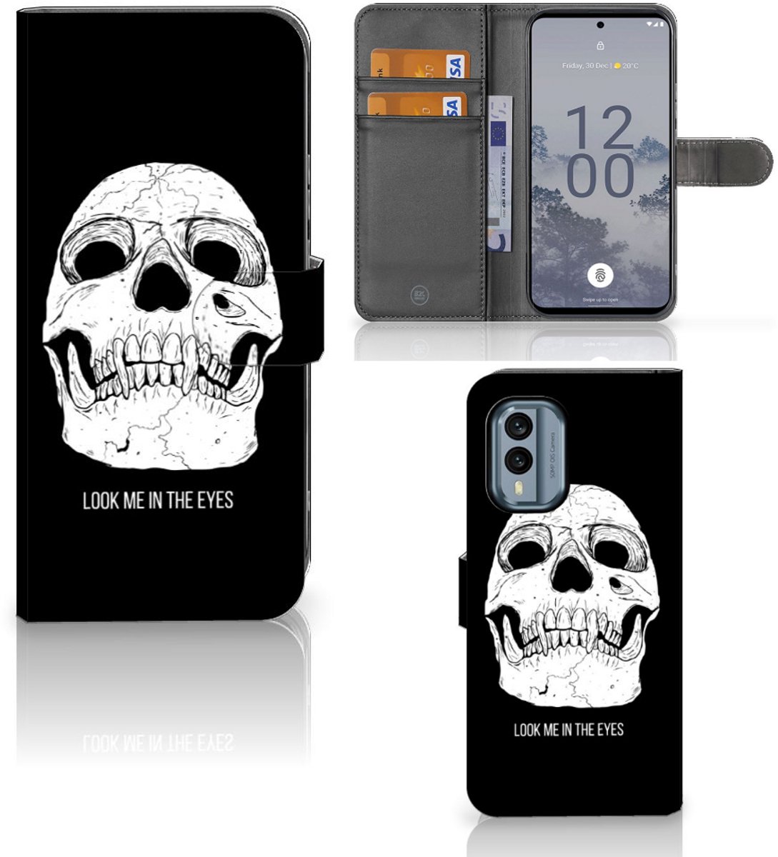 Telefoonhoesje met Naam Nokia X30 Skull Eyes