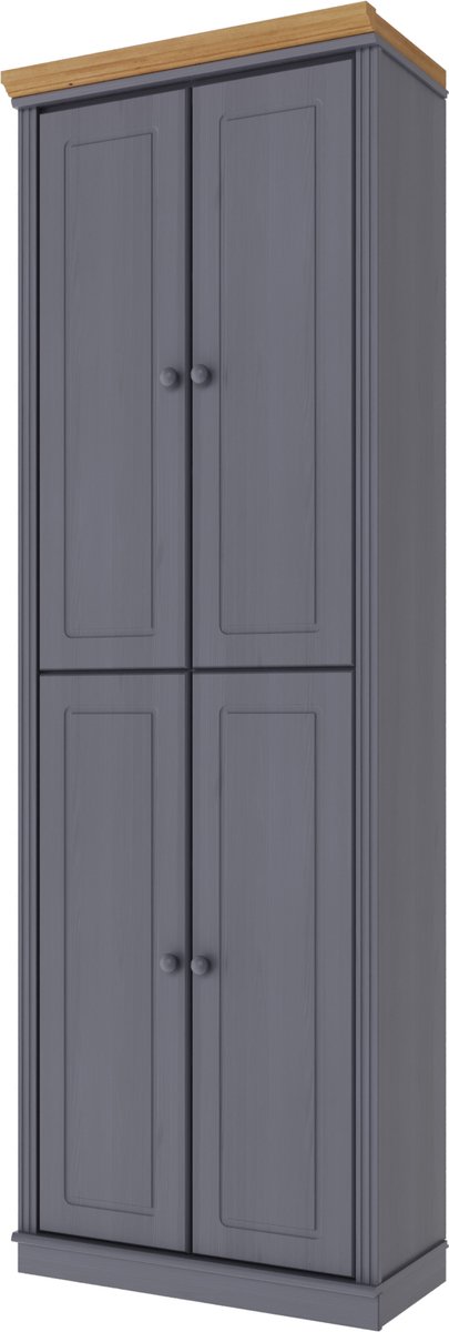 Notio Living Anita- Boekenkast Houten Deuren 4 pcs GreyStW Grijs stain wax
