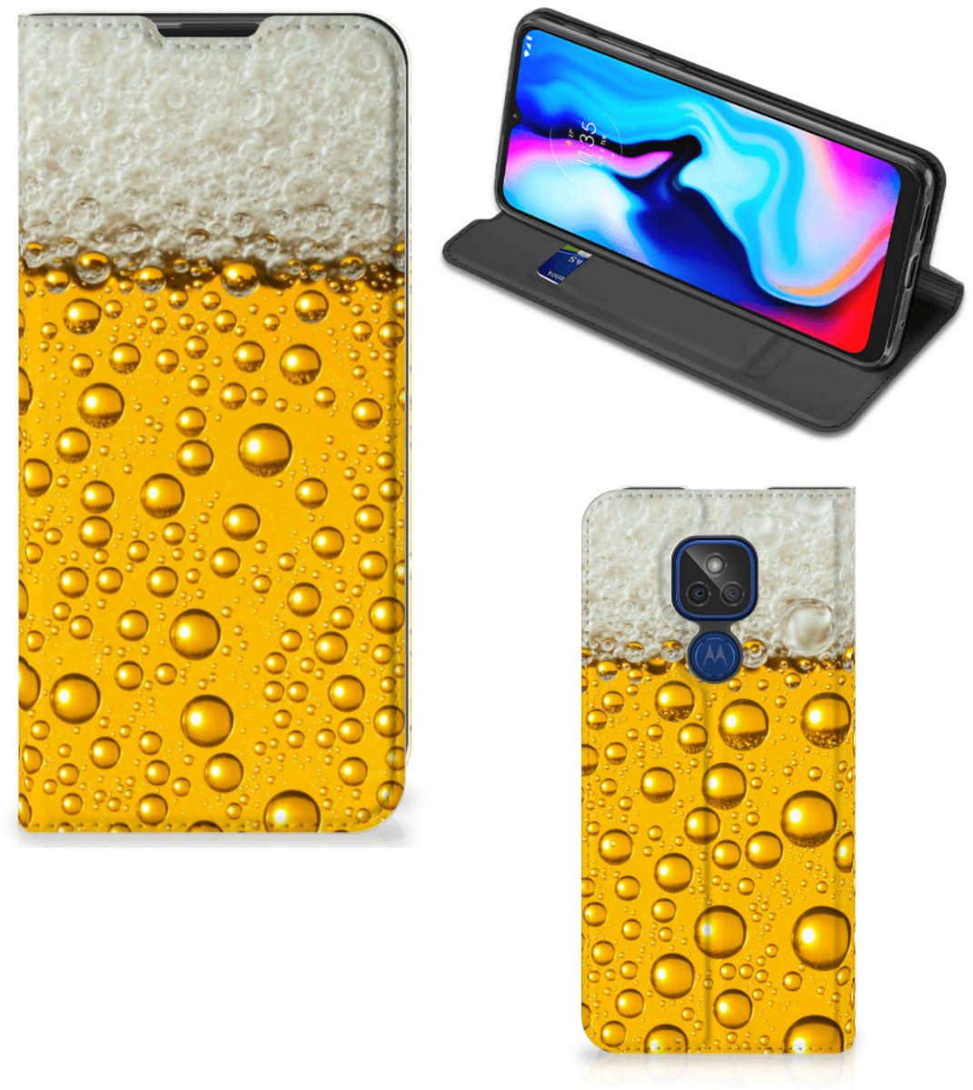 Motorola Moto G9 Play Flip Style Cover Bier