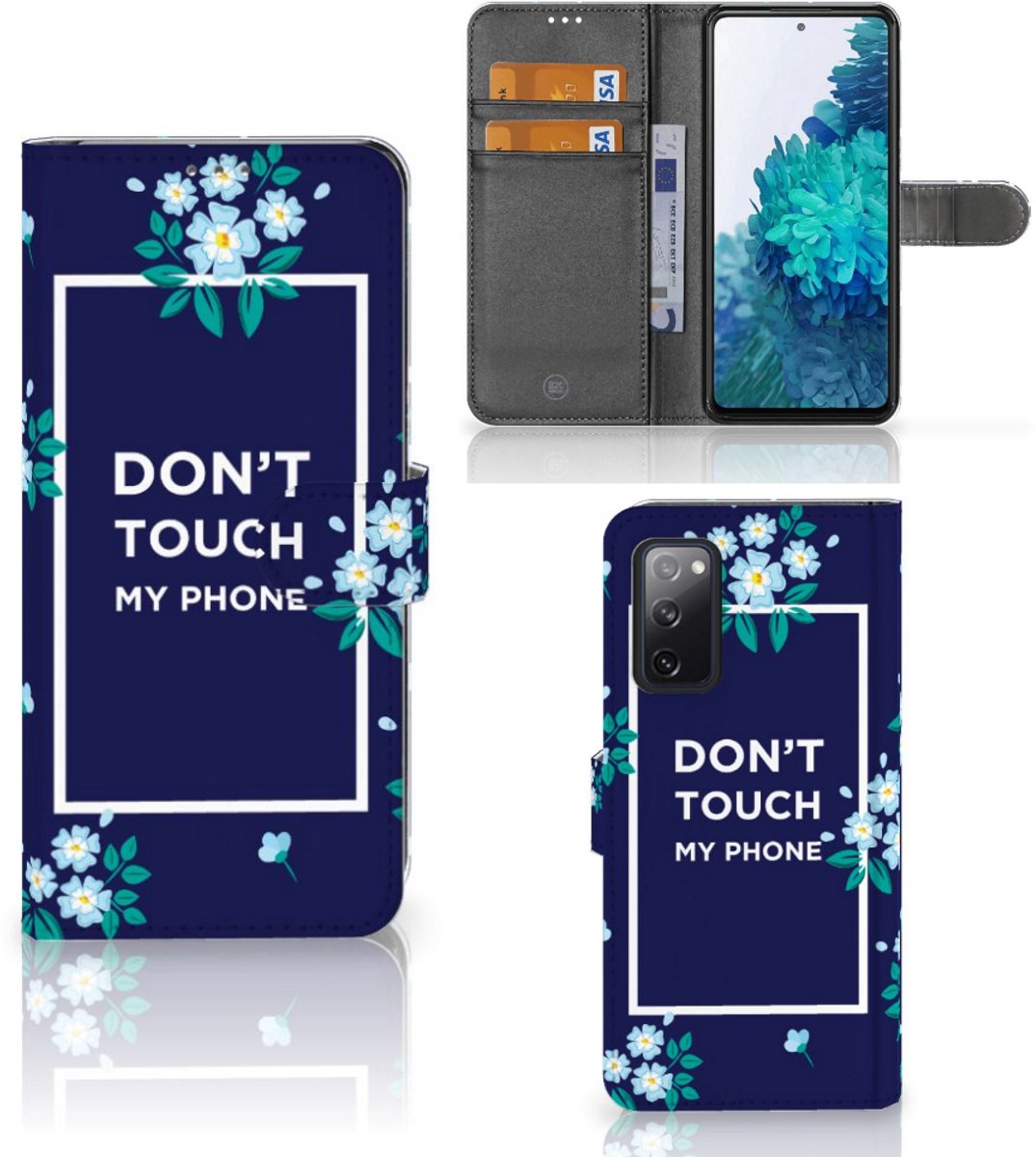 Boekhoesje voor Samsung Galaxy S20 FE Portemonnee Hoesje Flowers Blue DTMP