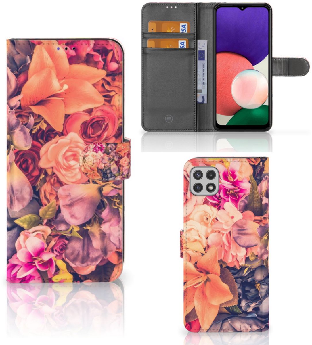 Samsung Galaxy A22 5G Hoesje Bosje Bloemen