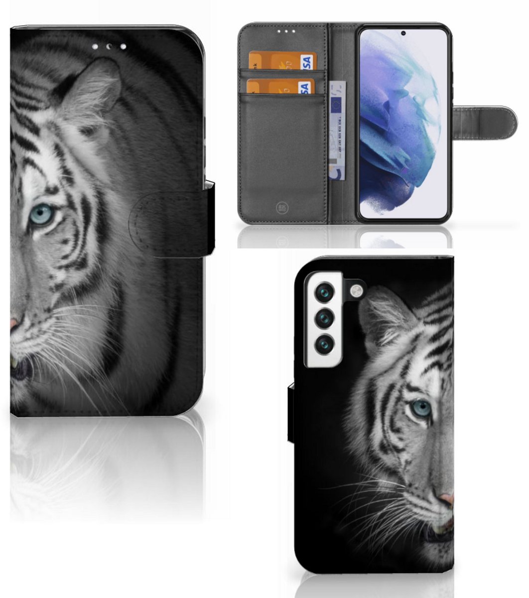 Boekhoesje voor Samsung Galaxy S22 Telefoonhoesje met Pasjes Tijger