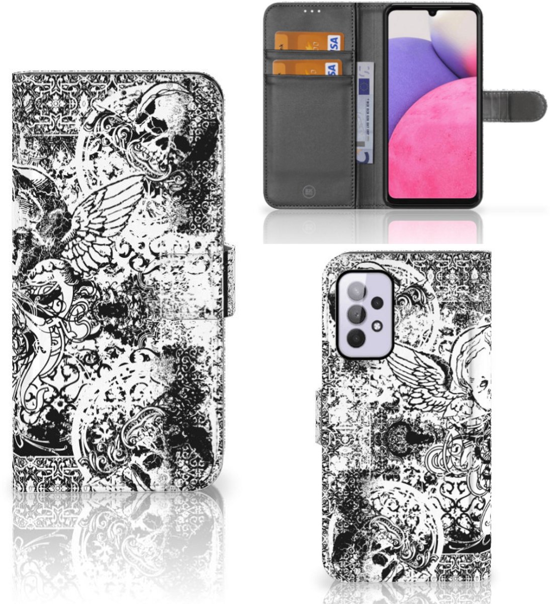 Telefoonhoesje met Naam Samsung Galaxy A33 5G Skulls Angel