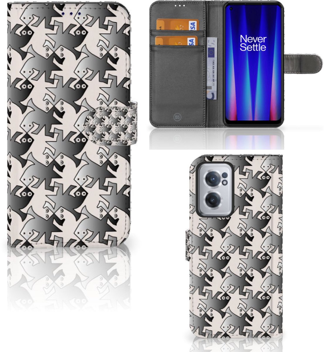 OnePlus Nord CE 2 Telefoonhoesje met Pasjes Salamander Grey
