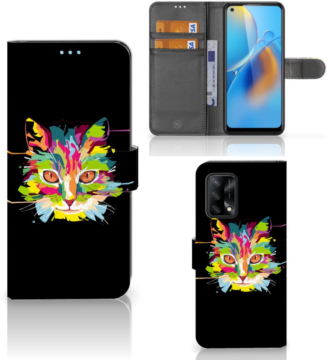 OPPO A74 4G Leuk Hoesje Cat Color