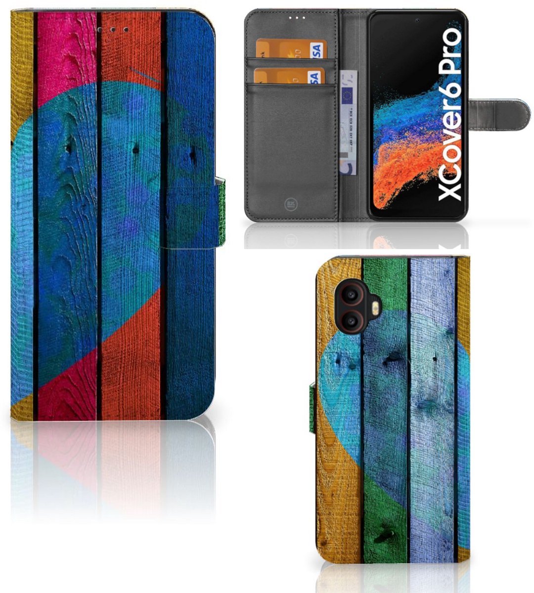 Samsung Galaxy Xcover 6 Pro Book Style Case Wood Heart - Cadeau voor je Vriend