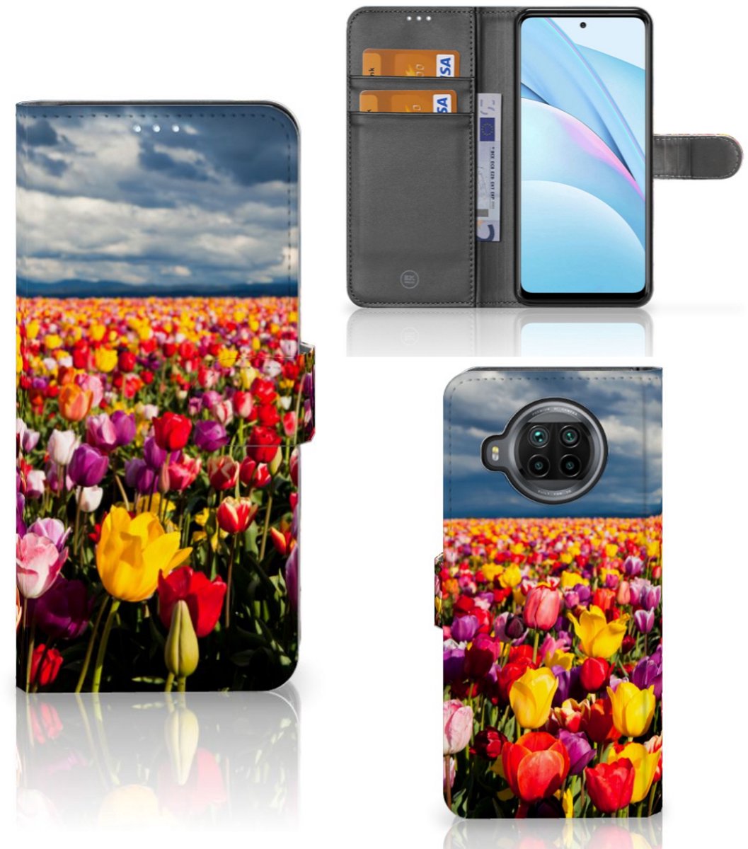 Book Case voor Xiaomi Mi 10T Lite Hoesje Tulpen