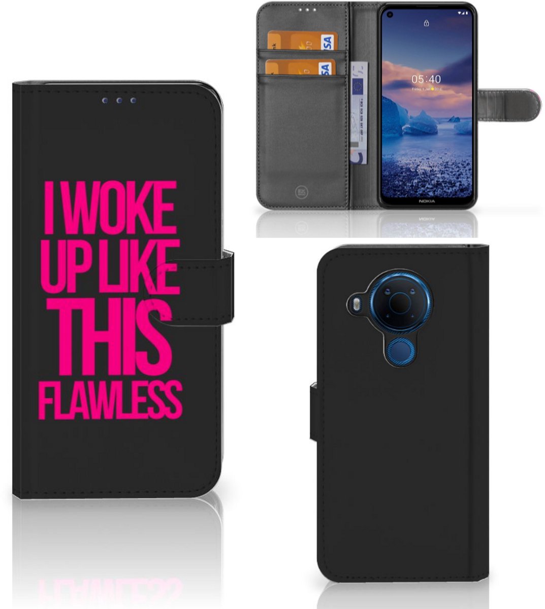 Nokia 5.4 Hoesje met naam Woke Up - Origineel Cadeau Zelf Maken