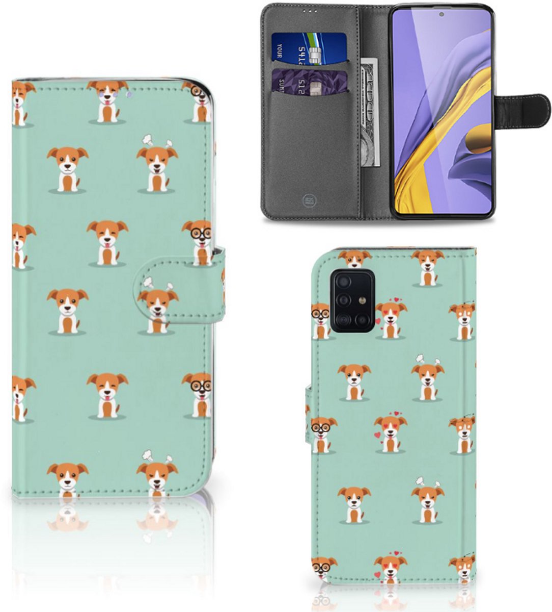 Samsung Galaxy A51 Telefoonhoesje met Pasjes Pups