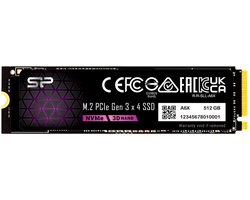 Silicon Power - P34A6X - Interne SSD - PCIe Gen3x4 - NVMe M.2 2280 - 512GB