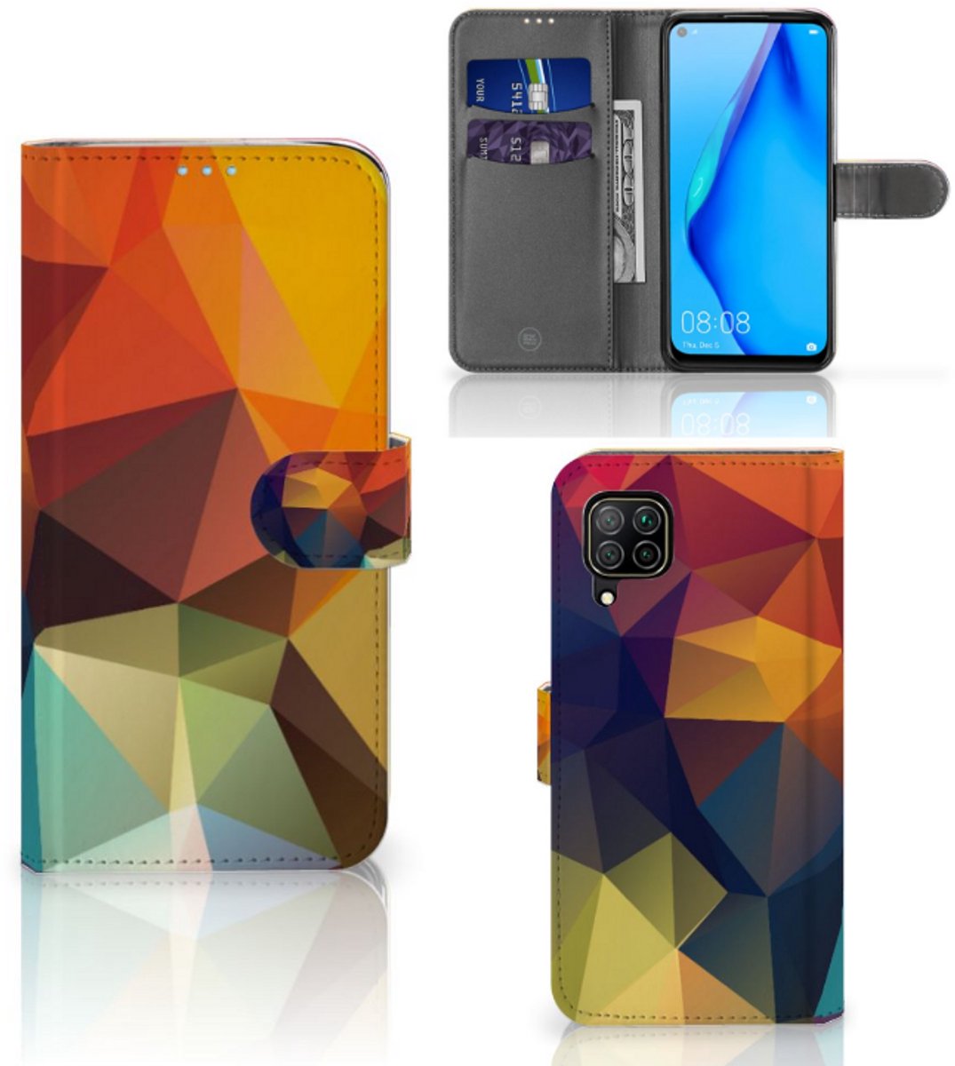 Book Case voor Huawei P40 Lite Book Case Polygon Color