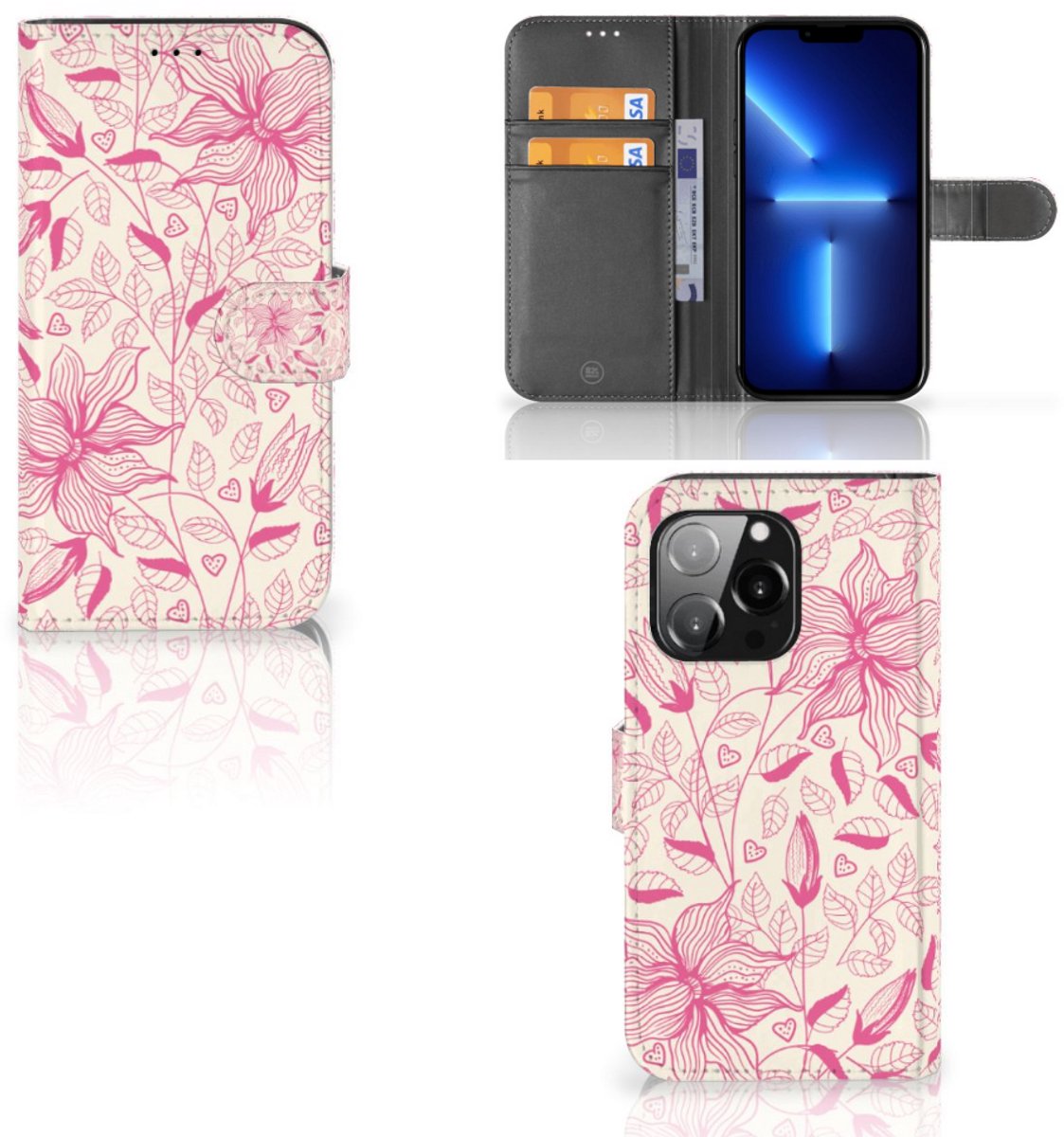 iPhone 13 Pro Hoesje Pink Flowers