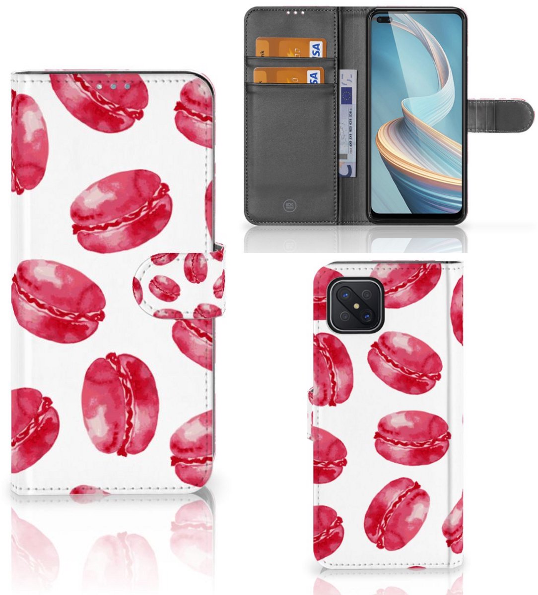 OPPO Reno4 Z Book Cover Pink Macarons