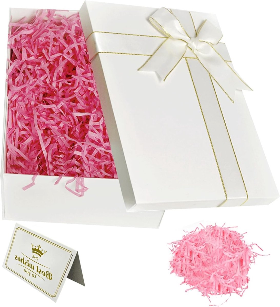 Cadeaubox met Accessoires, Wit, Modern en Minimalistisch, 22 x 16 x 8,5 cm, Perfect voor Verjaardag, Bruiloft en Kerstmis