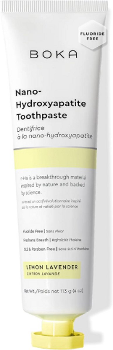 Boka Fluoridevrije Tandpasta – Nano Hydroxyapatite Tandpasta voor Gevoelige Tanden – Natuurlijke Mondverzorging Volwassenen – Lemon Lavender Smaak – 113g
