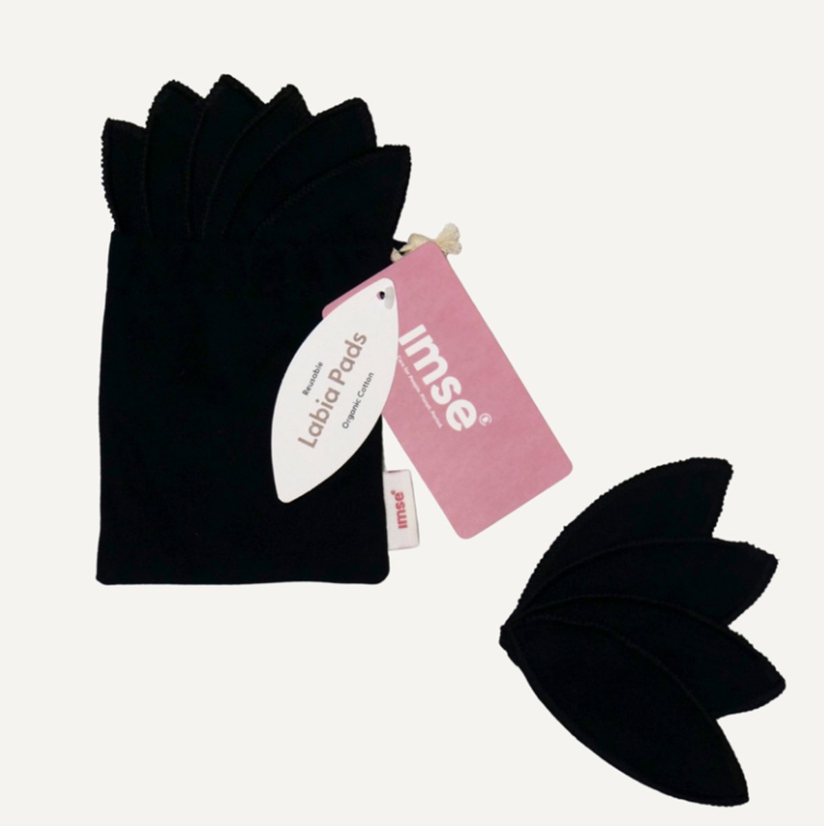 ImseVimse Labia pads - 10 stuks - met waszakje - zwart