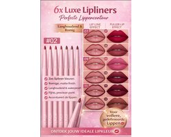 6-Delige Matte Lipliner Set– Meerdere Kleuren verkrijgbaar– 02 - Langhoudend – Waterresistent – Niet Vervagend – Dunof Nude en Berry Lip Make-up Set