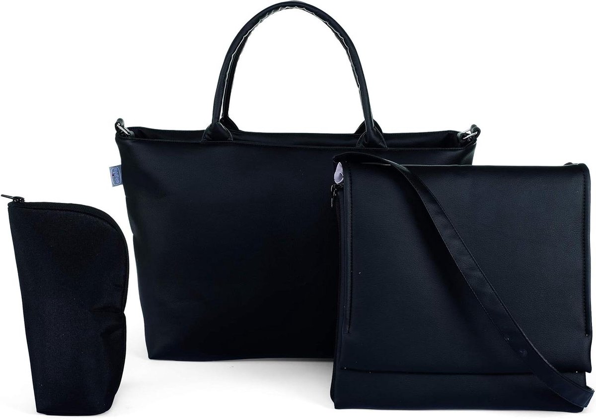 Baby Luiertas - 2-in-1 Tas - Onderweg Luiers Verschonnen - Inclusief Verschoonmatje - 44 x 10 x 31 cm - Zwart