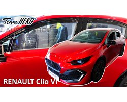 Zijwindschermen donker getint tbv Renault Clio (type 6) - 5 deurs htb - vanaf bouwjaar 2025- set tbv 4 deuren, tbv voor & achterramen L+R pasvorm
