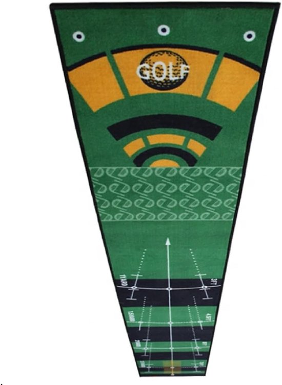 Golf Putting Mat - Oefenmat Golf - Putting Trainen - Verschillende Oefenzones - 300x50 cm - Groen van GOLF — afbeelding 4