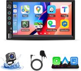 2DIN Carplay Autoradio - met Draadloze Carplay Android Auto - 7 inch IPS Scherm - Achteruitrijcamera