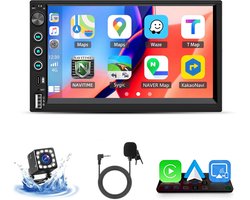 Hexinex - 2DIN Carplay Autoradio - met Draadloze Carplay Android Auto - 7 inch IPS Scherm - Achteruitrijcamera