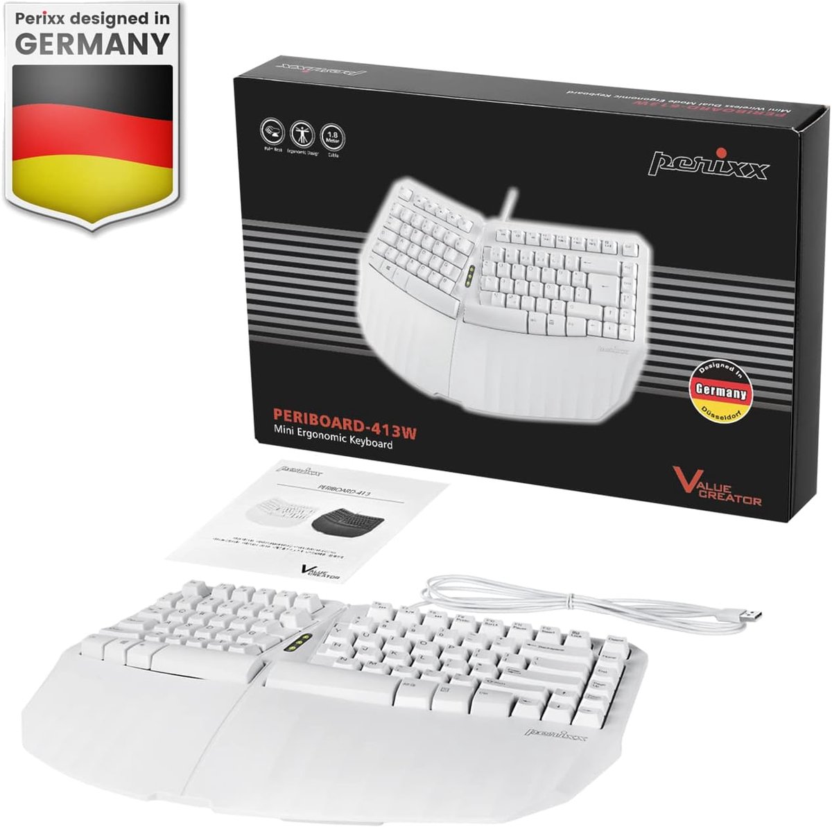 Perixx Periboard-413W Compact Ergonomisch Toetsenbord thumbnail 5